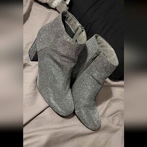 Sparkle heeled ankle bootie